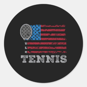 USA-Flagge Tennis Männer Frauen US-Tennis-Liebhabe Runder Aufkleber