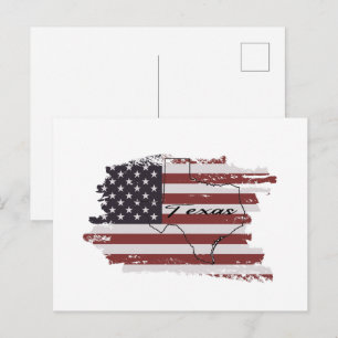 USA-Flagge -Texas  Postkarte