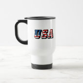 USA-Flagge Text Reisebecher (Links)
