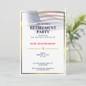 USA-Flagge | transparent | Goldrahmen | Luxus Whit Einladung (Stehend Vorderseite)