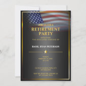 USA-Flagge | transparent | Goldrahmen | Luxusschwa Einladung (Vorderseite)