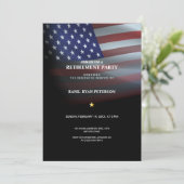 USA-Flagge | transparent | Schwarz Einladung (Stehend Vorderseite)