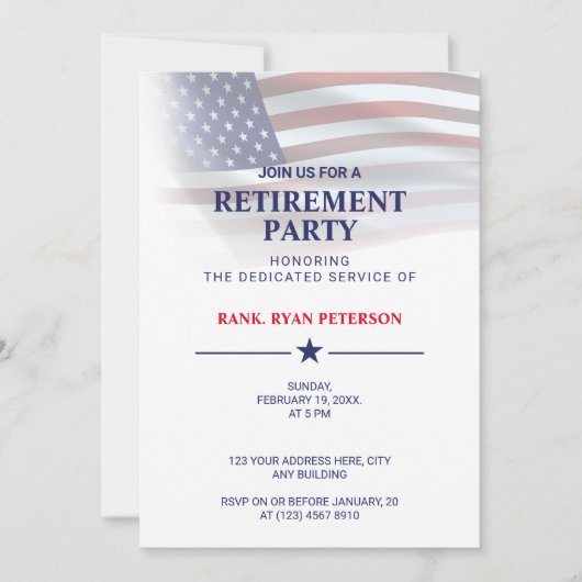 USA-Flagge | Transparente Einstufung | Classy Whit Einladung (Vorderseite)