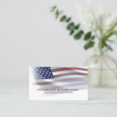 USA-Flagge | Transparente Einstufung | weiß Visitenkarte (Stehend Vorderseite)