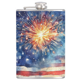 USA-Flagge. Treuegelöbnis.  Flachmann