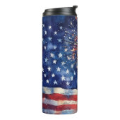 USA-Flagge. Treueschwur. Thermosbecher (Nach links gedreht)
