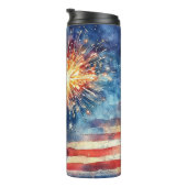 USA-Flagge. Treueschwur. Thermosbecher (Nach rechts gedreht)