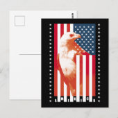 USA Flagge und Adler Postkarte (Vorne/Hinten)