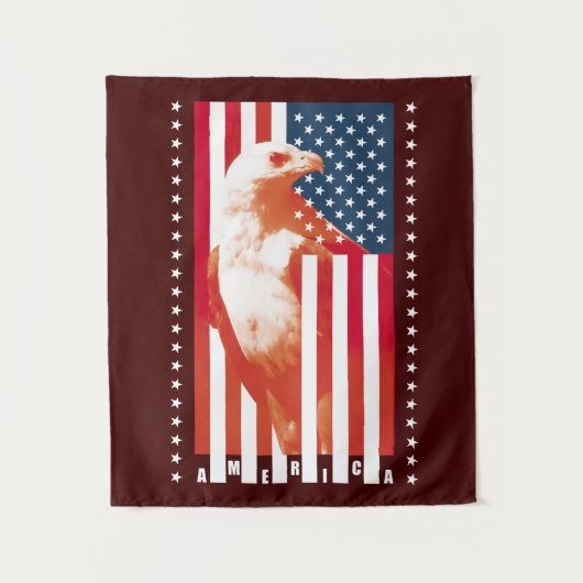USA Flagge und Adler Wandteppich (Vorderseite)