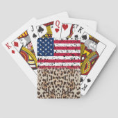 USA-Flagge und Leopard-Print Spielkarten (Rückseite)