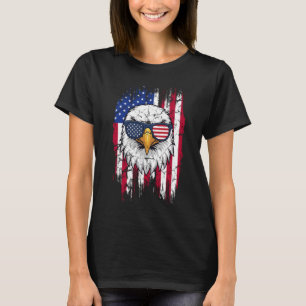 USA-Flagge und Weißkopfseeadler Grunge T-Shirt