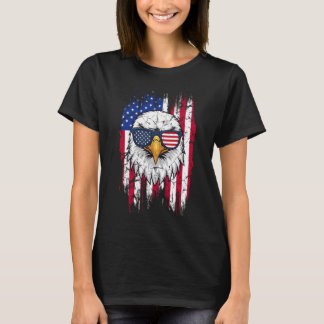 USA-Flagge und Weißkopfseeadler Grunge T-Shirt