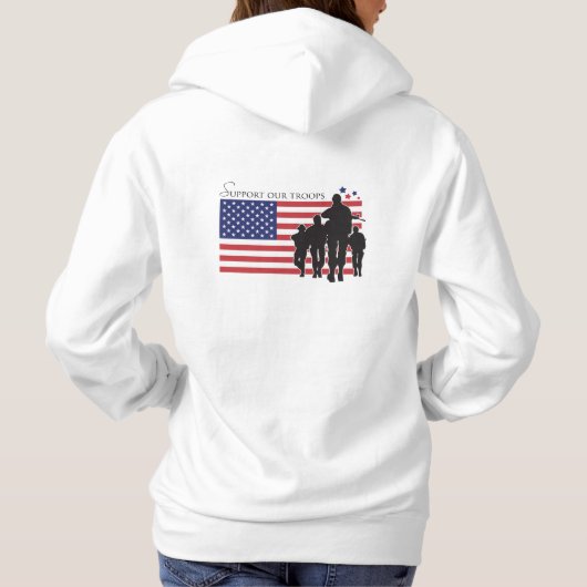 USA-Flagge - Unterstützung unserer Truppen Hoodie (Rückseite)