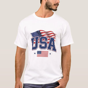 USA-Flagge Varsity-T-Shirt Patriotischer POD-Bes T-Shirt
