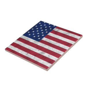USA-Flagge Vintag Rot-Blau Amerika patriotisch Fliese