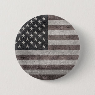 USA-Flagge, Vintage Retro-Amerikanische Flagge auf Button