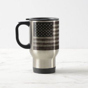 USA-Flagge, Vintage Retro-Amerikanische Flagge auf Reisebecher