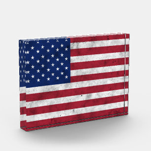 USA-Flagge vintage rot weiß blau Amerika patriotis Fotoblock