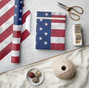 USA-Flagge vintage rot weiß blau Amerika patriotis Geschenkpapier