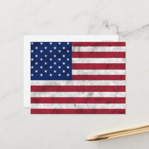 USA-Flagge vintage rot weiß blau Amerika patriotis Postkarte