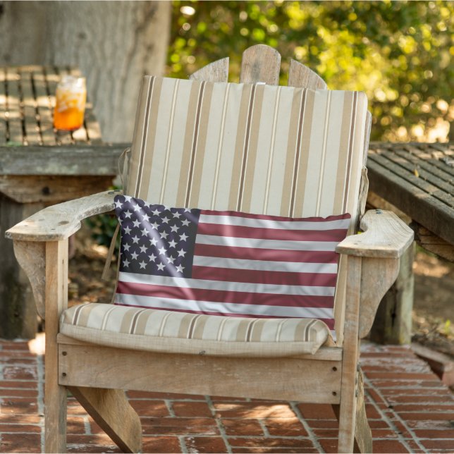 USA-Flagge, Vintages Abblähen Kissen Für Draußen (Stuhl )