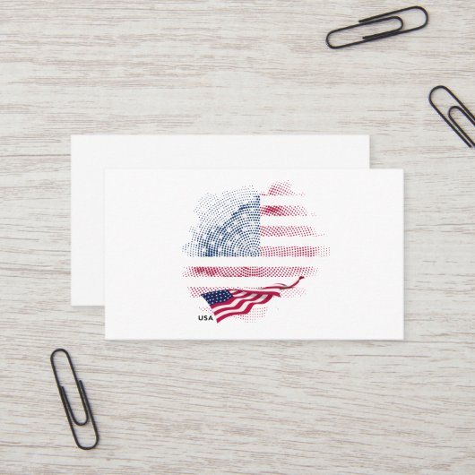 USA-Flagge Visitenkarte (Vorderseite/Rückseite Beispiel)