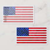 USA-FLAGGE Visitenkarten Visitenkarte (Vorne/Hinten)