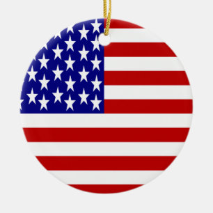 USA-Flagge vollständig bedruckt Keramik Ornament