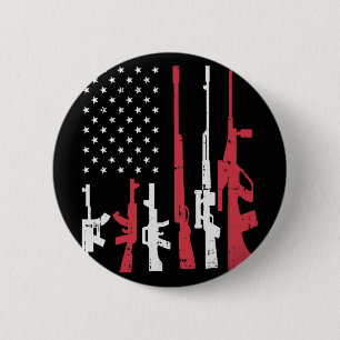 USA-Flagge Waffen Lustiger Amerikanischer Stolz 4. Button