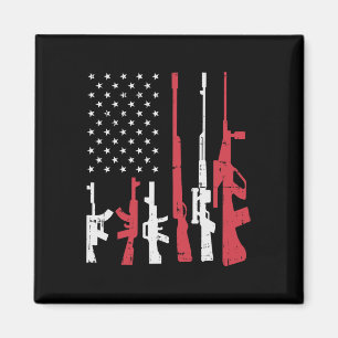 USA-Flagge Waffen Lustiger Amerikanischer Stolz 4. Magnet