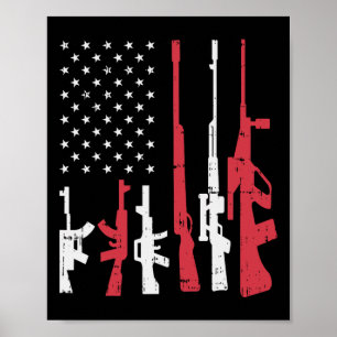 USA-Flagge Waffen Lustiger Amerikanischer Stolz 4. Poster
