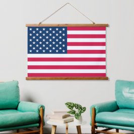 USA-Flagge Wandteppich Mit Holzrahmen