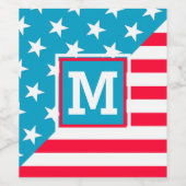 USA-Flagge Weinetikett (Einzelnes Label)