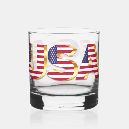 USA-Flagge Whiskyglas (Vorderseite)