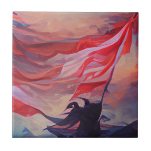 USA-Flagge winkt 4. Gedenktag abstrakte Kunst Fliese