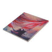 USA-Flagge winkt 4. Gedenktag abstrakte Kunst Fliese (Seite)