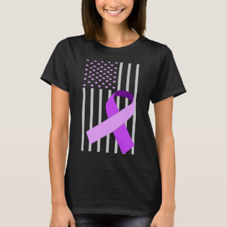 USA Flaggen Alzheimer Ribbon Alzheimer Disease Awa T-Shirt