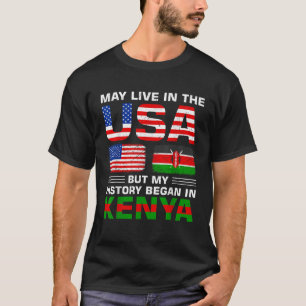 USA Flaggen Amerika Kenia Flaggen Kenyan Roots Cou T-Shirt