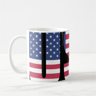 USA-Flaggen-Barcode-Grafik-Mug - Kühner sozialer K Kaffeetasse