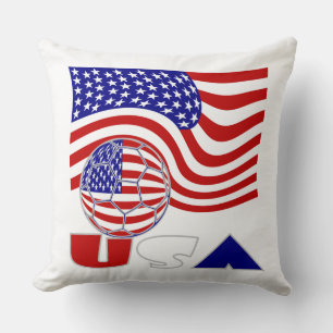 USA-Flaggen-Fußball Kissen