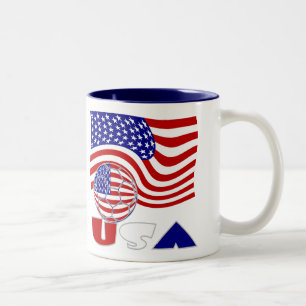 USA-Flaggen-Fußball Zweifarbige Tasse