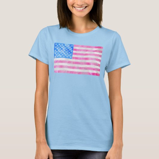 USA-Flaggen-gefärbte Krawatte T-Shirt (Vorderseite)
