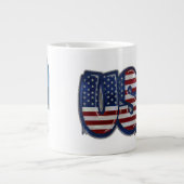 USA-Flaggen-Graffiti personalisierter Text Jumbo-Tasse (Vorderseite)