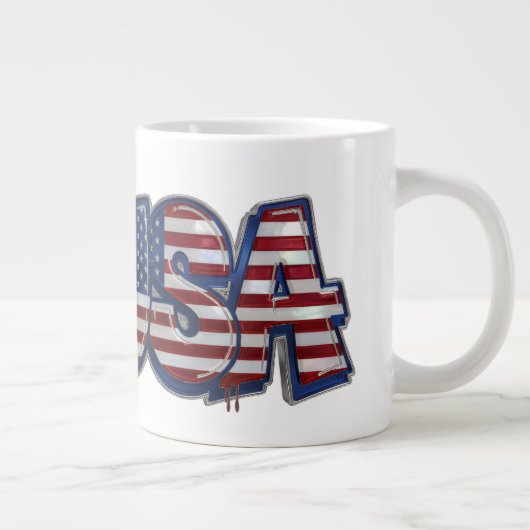 USA-Flaggen-Graffiti personalisierter Text Jumbo-Tasse (Rechts)