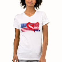 USA-Flaggen-Herz-Shirt