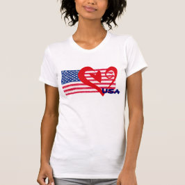 USA-Flaggen-Herz-Shirt T-Shirt
