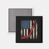 USA-Flaggen-Hockeyschläger Magnet (Vorderseite/Rückseite)