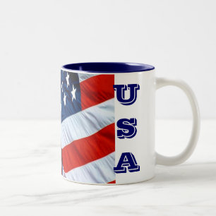 USA-Flaggen-Kaffee-Tasse Zweifarbige Tasse