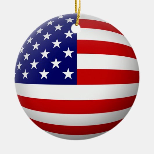 USA-Flaggen-Kreis-Verzierung Keramik Ornament (Vorne)