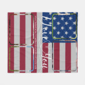 USA Flaggen Liebe Foto Collage Jubiläum Valentine Fleecedecke (Vorderseite (Horizontal))